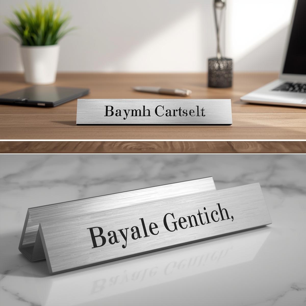 Excelus Stainless Steel Office Desk Nameplate