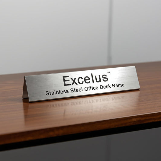 Excelus Stainless Steel Office Desk Nameplate
