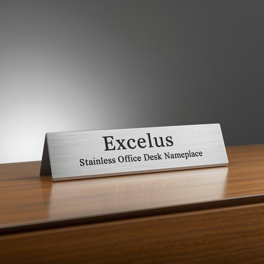 Excelus Stainless Steel Office Desk Nameplate