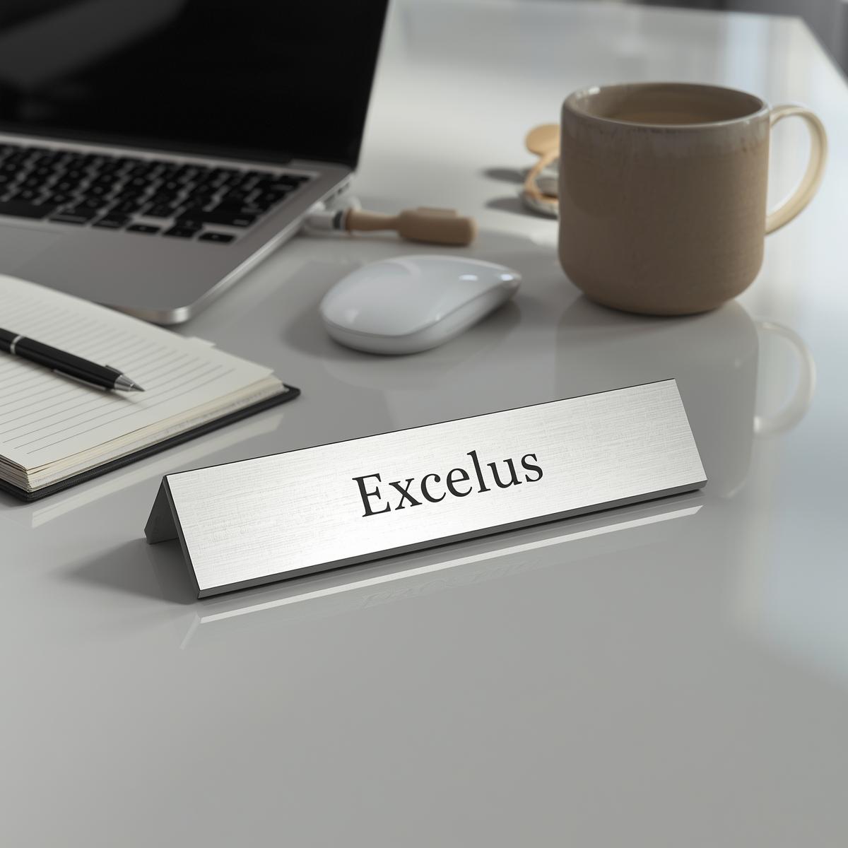 Excelus Stainless Steel Office Desk Nameplate