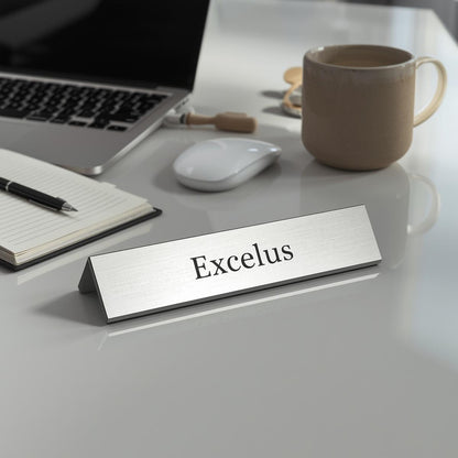 Excelus Stainless Steel Office Desk Nameplate