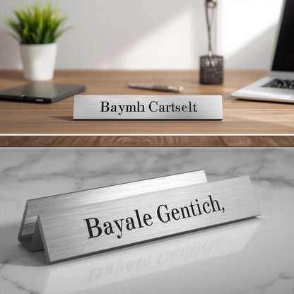 Excelus Stainless Steel Office Desk Nameplate