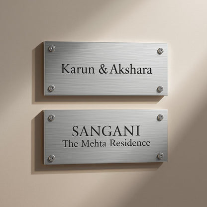 Rectanglica Steel Name Plate for Home & Office