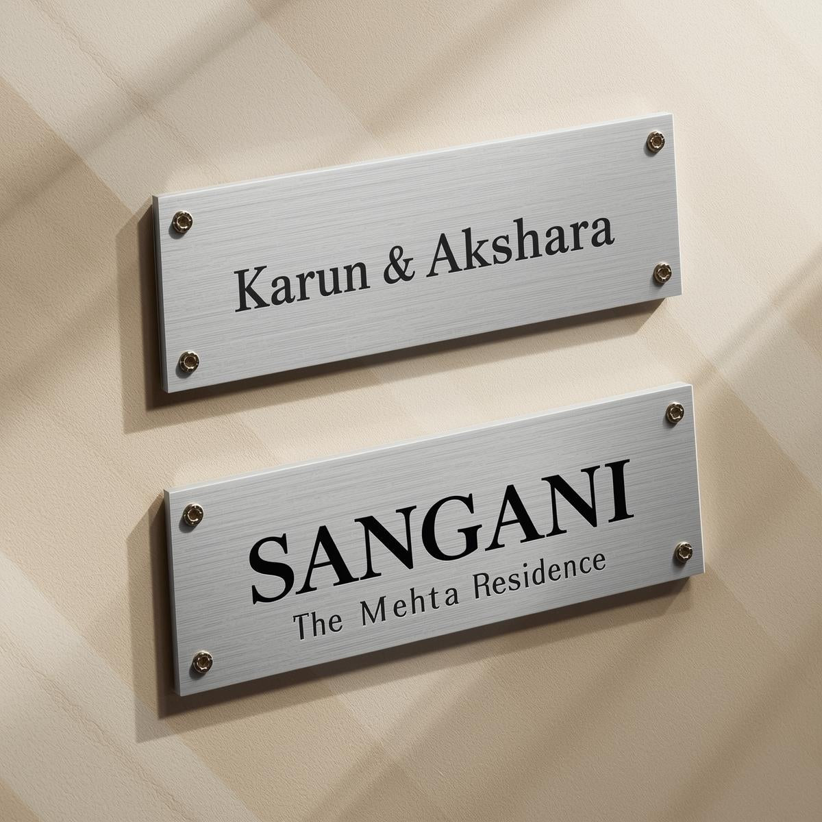 Rectanglica Steel Name Plate for Home & Office